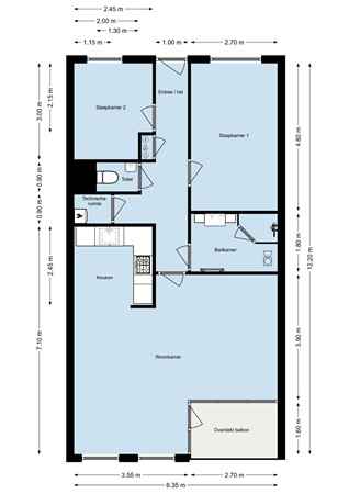 Floorplan - Arnoldus Asselbergsstraat 13A, 4611 CL Bergen op Zoom